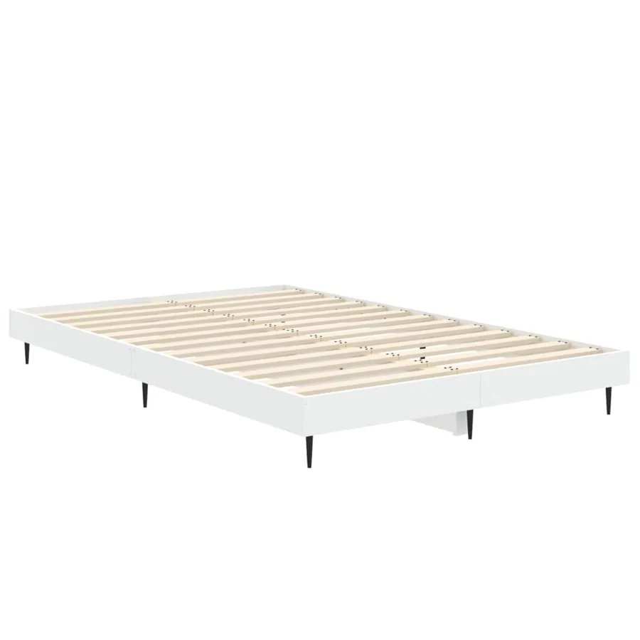 Cadre de lit sans matelas blanc 120x190 cm bois d'ingénierie - 5