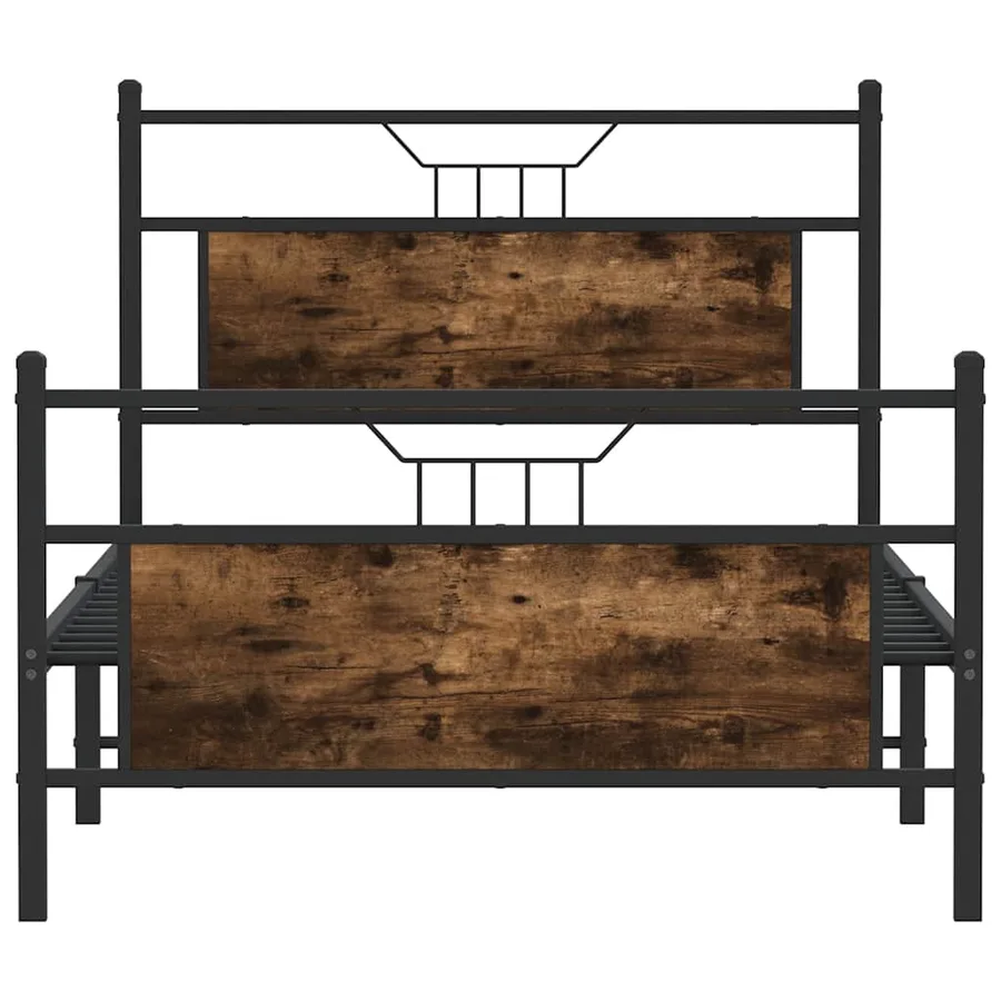 Cadre de lit sans matelas chêne fumé 100x200 cm bois ingénierie - 6