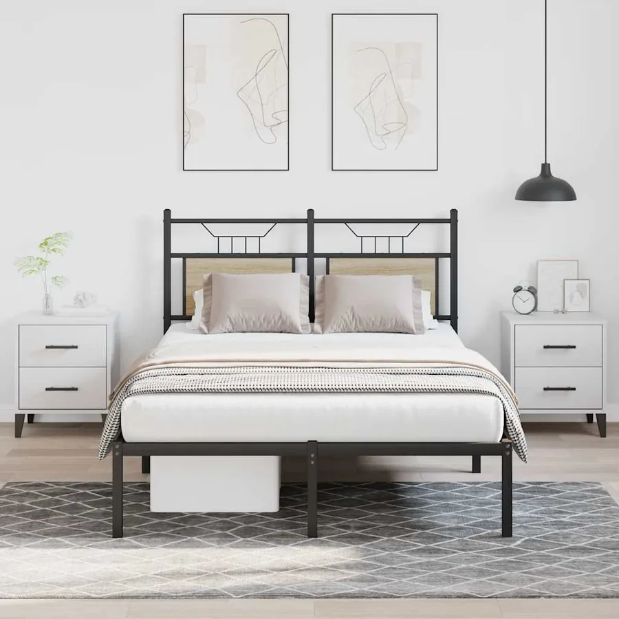 Cadre de lit sans matelas chêne sonoma 120x190 cm