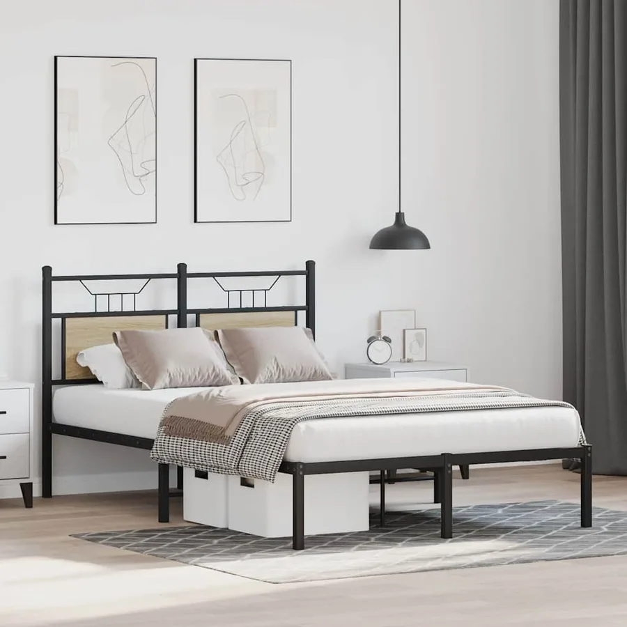 Cadre de lit sans matelas chêne sonoma 120x190 cm - 4