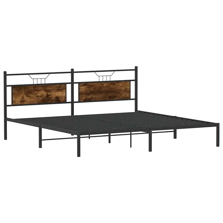 Cadre de lit sans matelas chêne fumé 193x201 cm bois ingénierie - 5