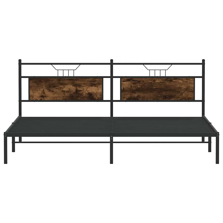 Cadre de lit sans matelas chêne fumé 193x201 cm bois ingénierie - 6