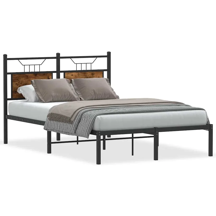 Cadre de lit sans matelas chêne fumé 120x190 cm bois ingénierie - 2
