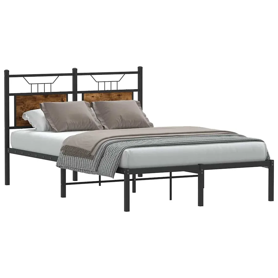 Cadre de lit sans matelas chêne fumé 120x190 cm bois ingénierie - 3
