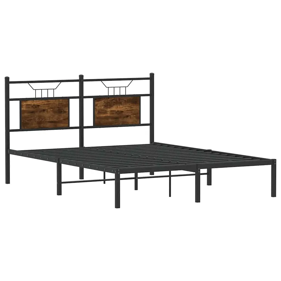 Cadre de lit sans matelas chêne fumé 137x190 cm bois ingénierie - 5
