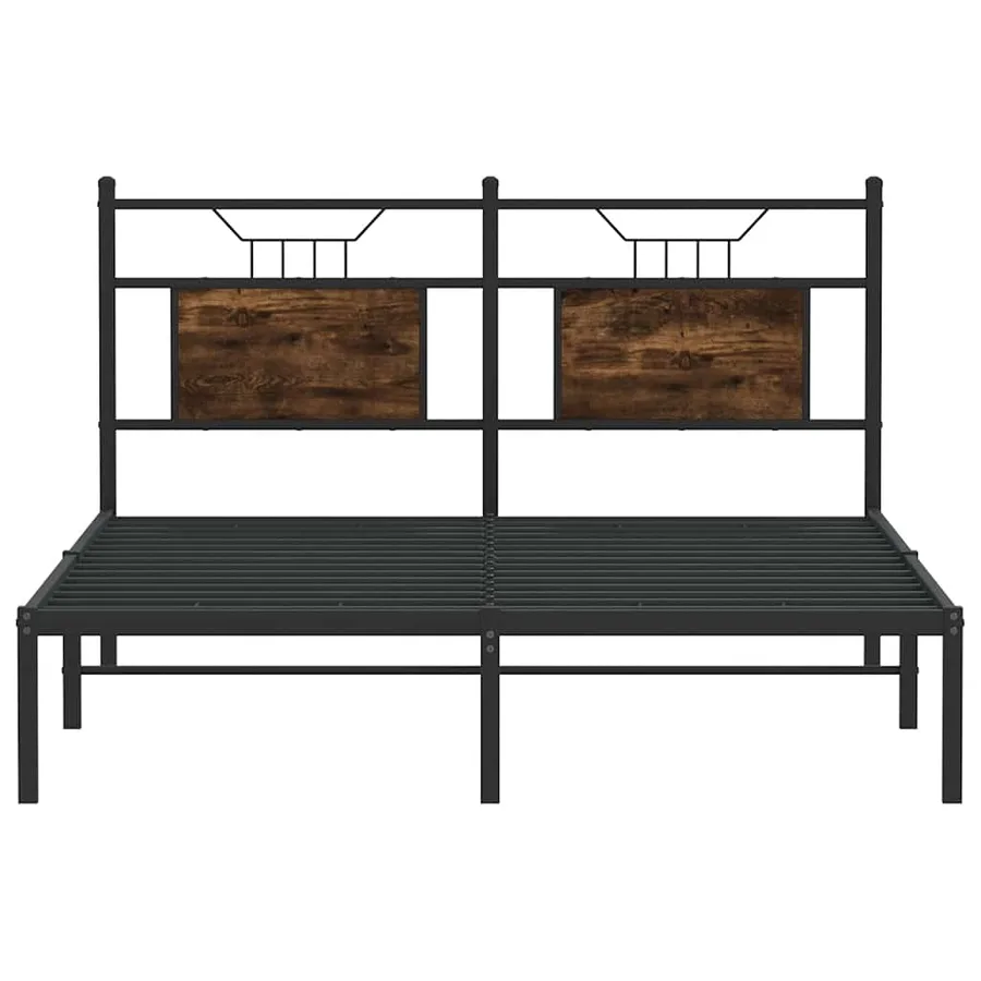 Cadre de lit sans matelas chêne fumé 137x190 cm bois ingénierie - 6