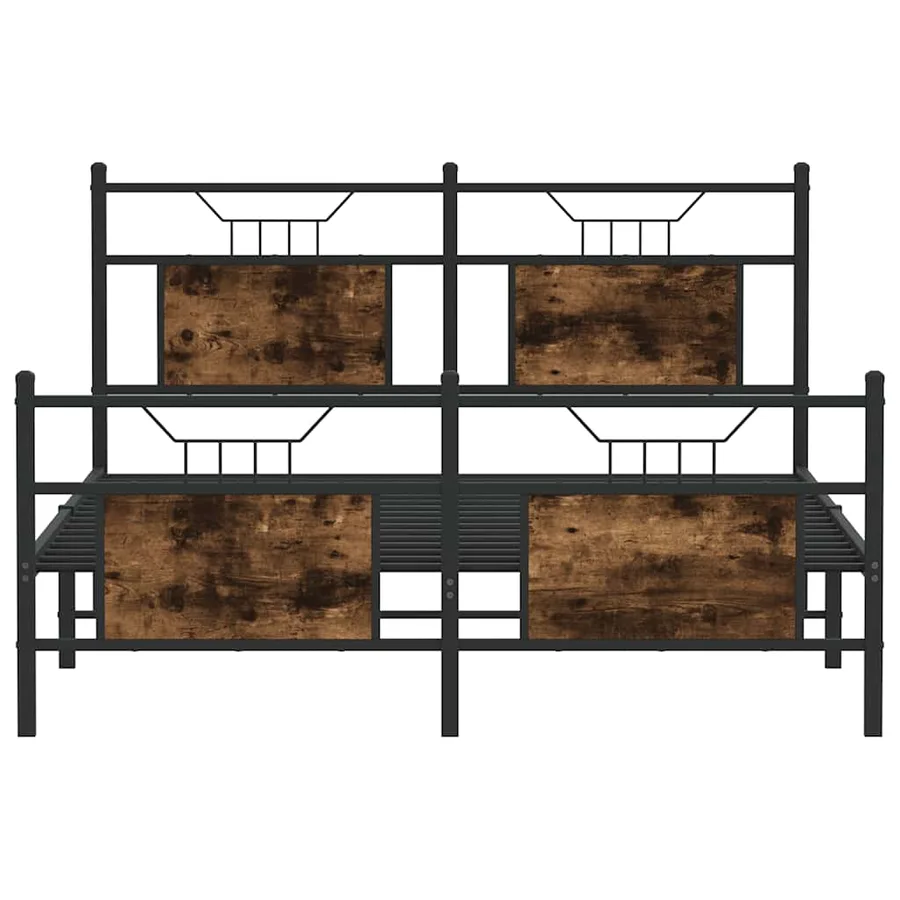 Cadre de lit sans matelas chêne fumé 150x200 cm bois ingénierie - 6