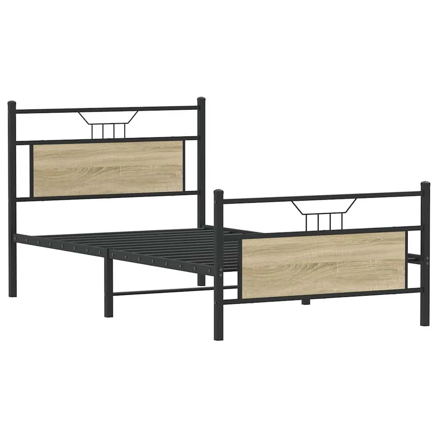 Cadre de lit sans matelas chêne sonoma 107x203 cm - 3