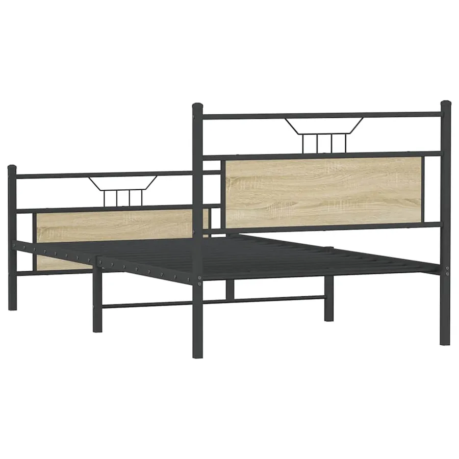 Cadre de lit sans matelas chêne sonoma 107x203 cm - 8