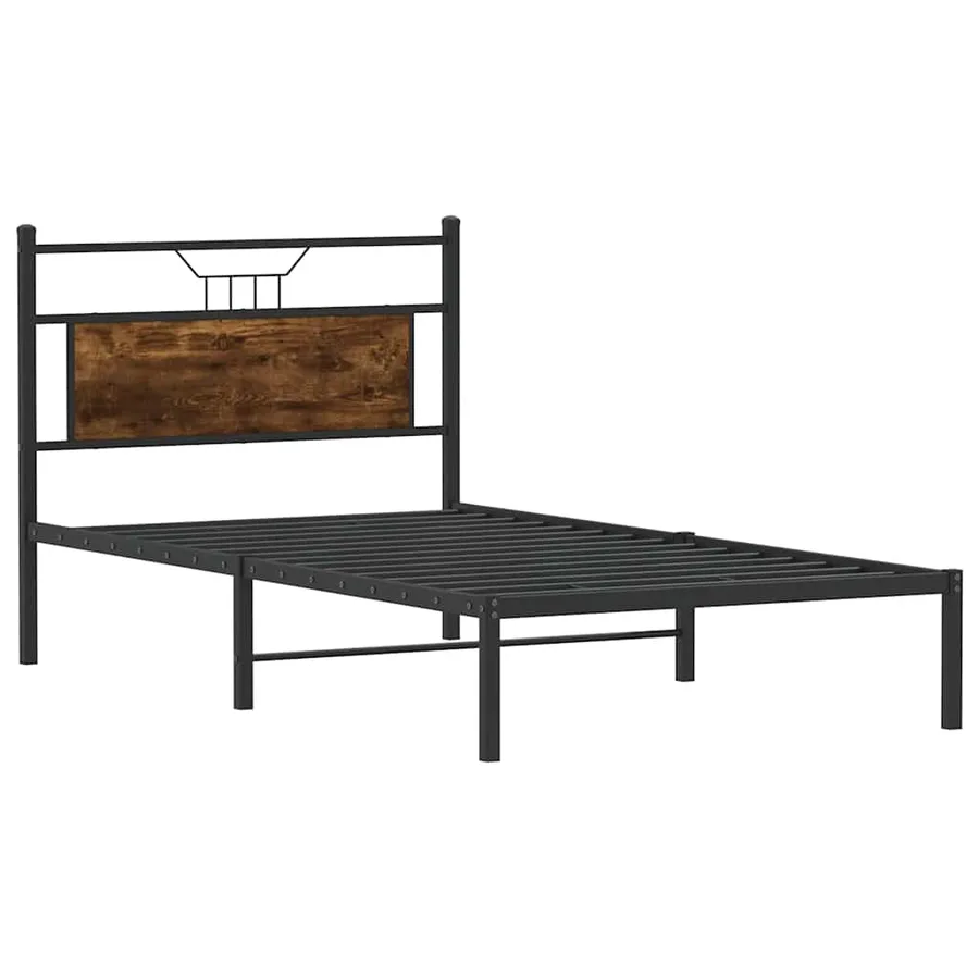Cadre de lit sans matelas chêne fumé 100x190 cm bois ingénierie - 5