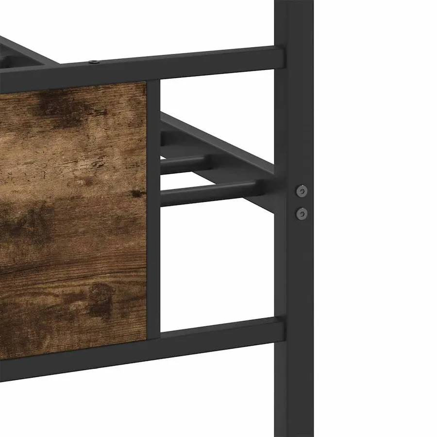 Cadre de lit sans matelas chêne fumé 90x200cm bois d'ingénierie - 10