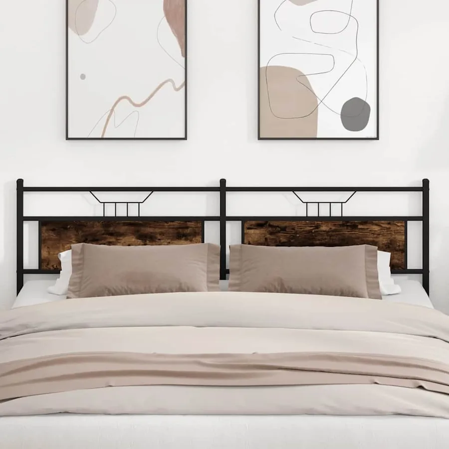 Tête de lit de remplacement chêne fumé 193 cm bois d'ingénierie et acier