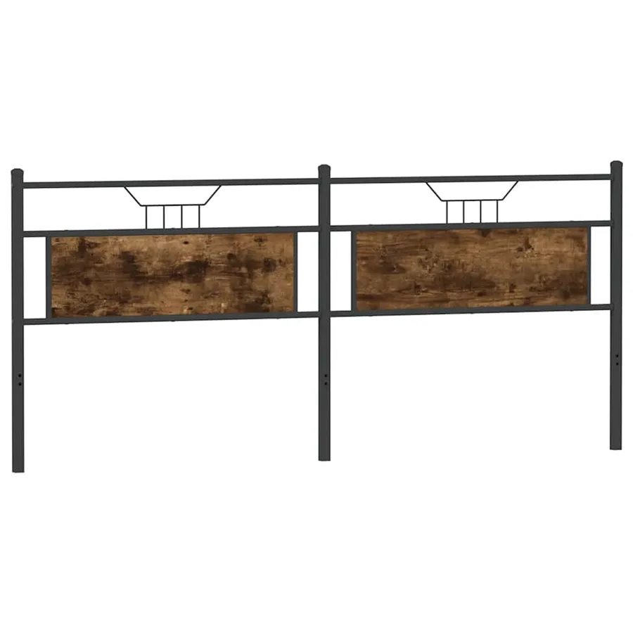 Tête de lit de remplacement chêne fumé 193 cm bois d'ingénierie et acier - 6