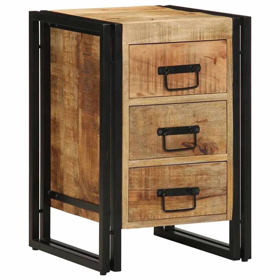 Cabinet de chevet Marron 40 x 40 x 59 cm Bois de mangue massif - 4