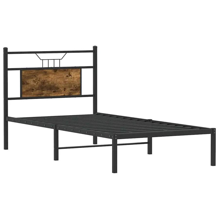 Cadre de lit sans matelas chêne fumé 90x190cm bois d'ingénierie - 5