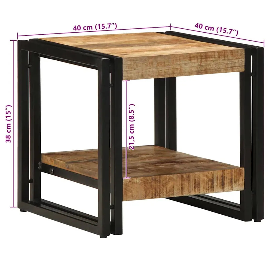 Table basse Marron 40 x 40 x 38 cm Bois de mangue massif - 10