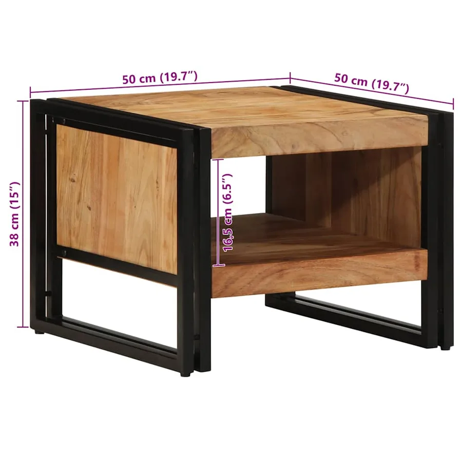 Table basse 50x50x38 cm bois massif acacia - 10