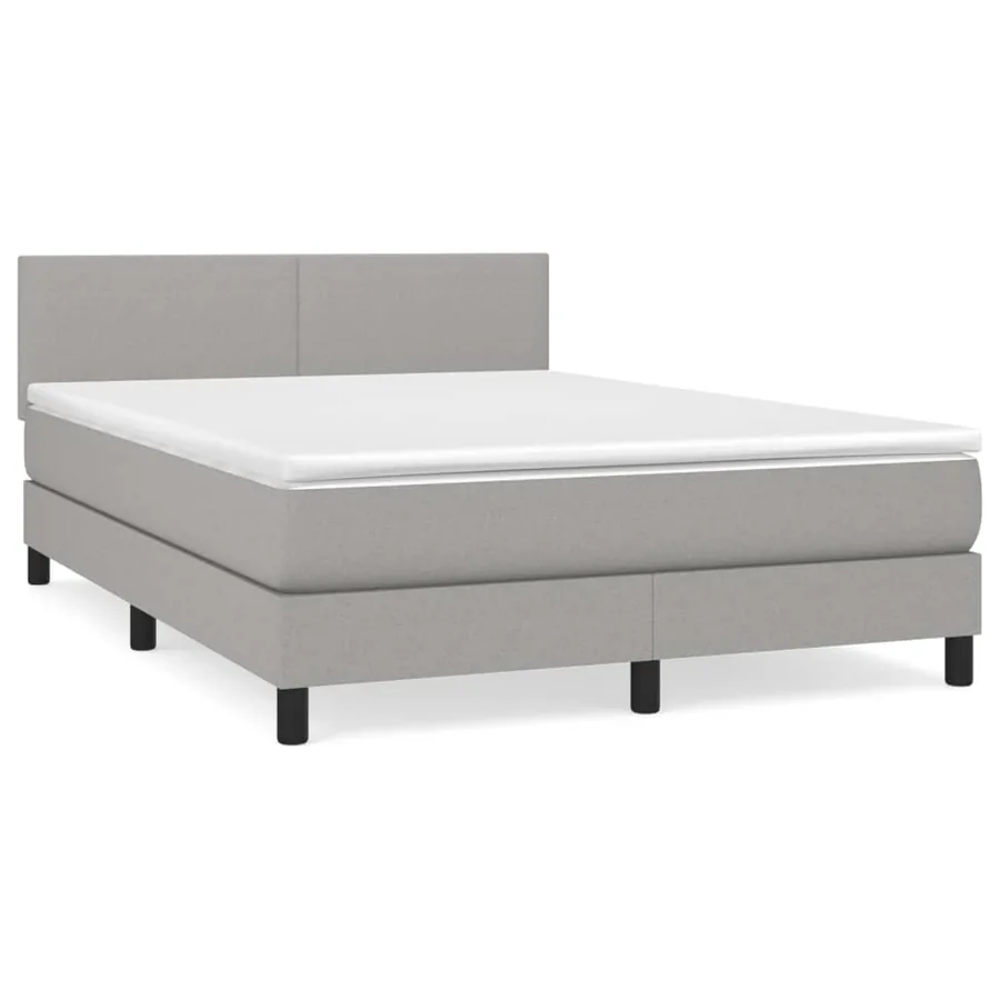 Sommier à lattes de lit avec matelas Gris clair 140x200cm Tissu - 2
