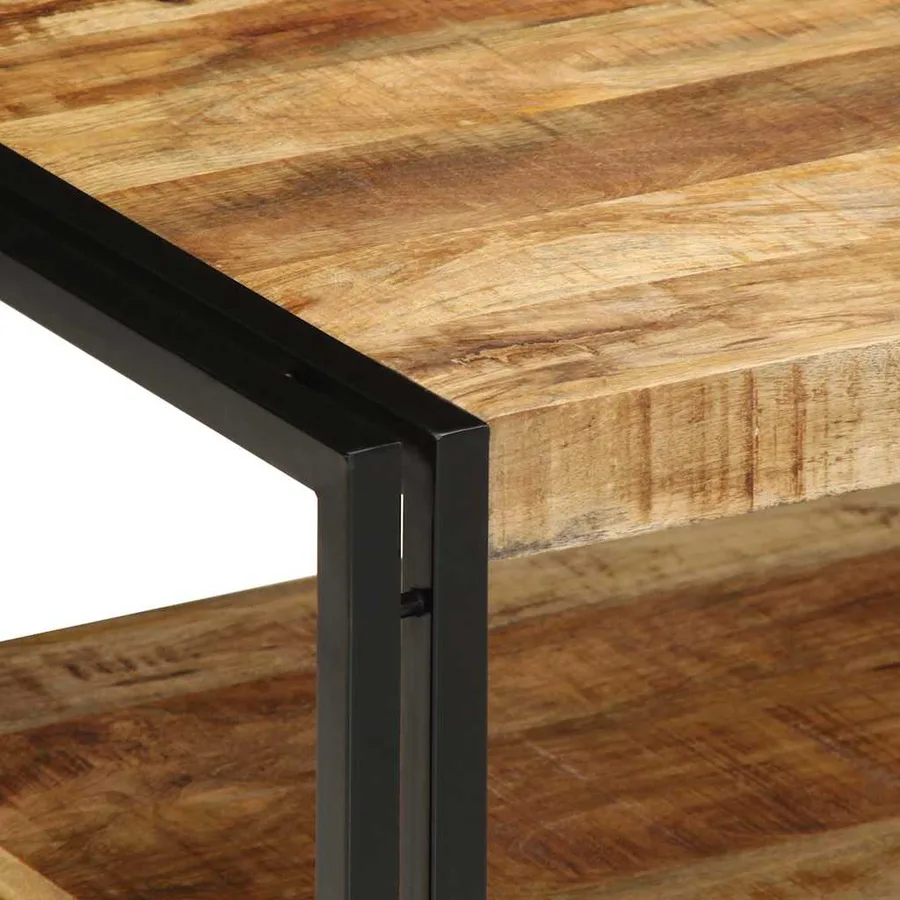 Table basse 70x50x38 cm bois de manguier massif brut - 6