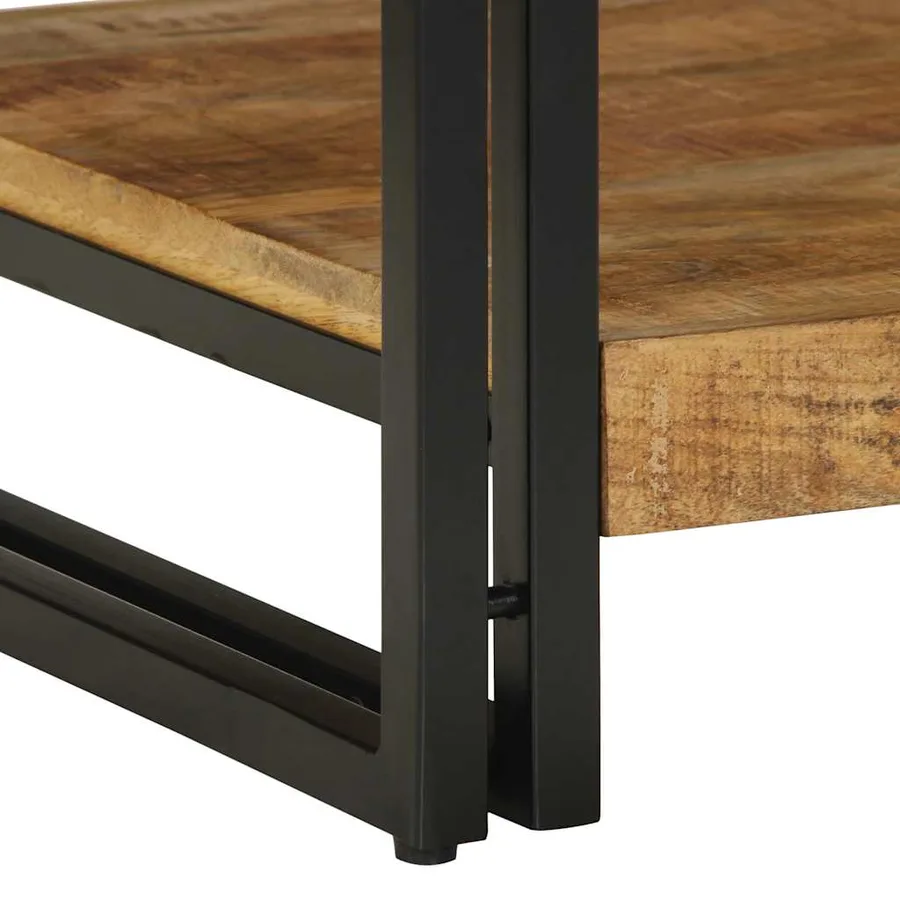 Table basse 70x50x38 cm bois de manguier massif brut - 8