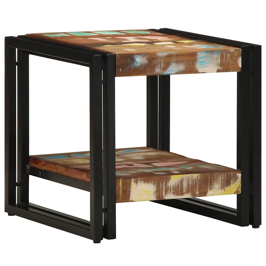 Table basse Multicolore 40 x 40 x 38 cm Bois Recyclé Solide