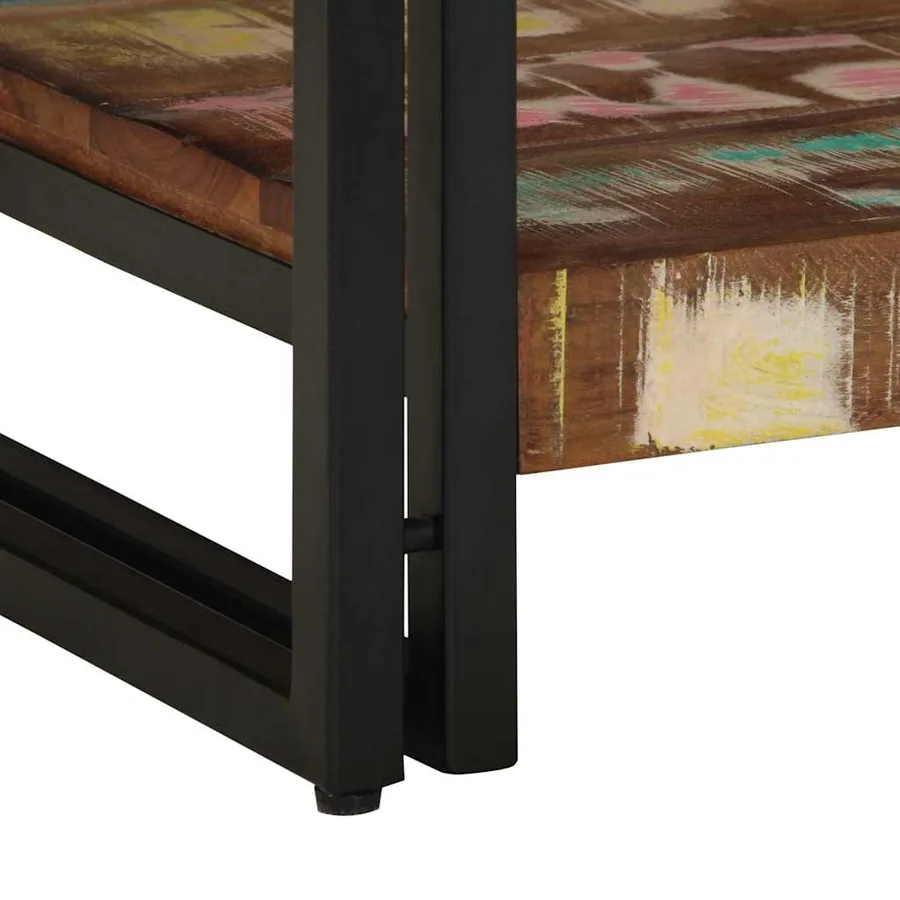Table basse Multicolore 40 x 40 x 38 cm Bois Recyclé Solide - 8