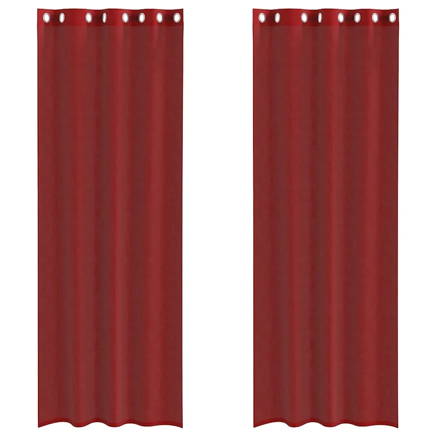 Rideaux en voile avec œillets 2 pcs rouge bordeaux - 2