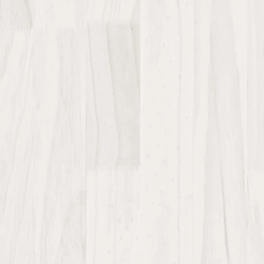 Cadre de lit sans matelas blanc bois massif - 5