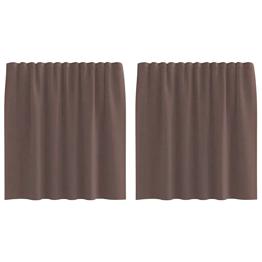 Rideaux en voile avec passants 2 pcs marron - 2