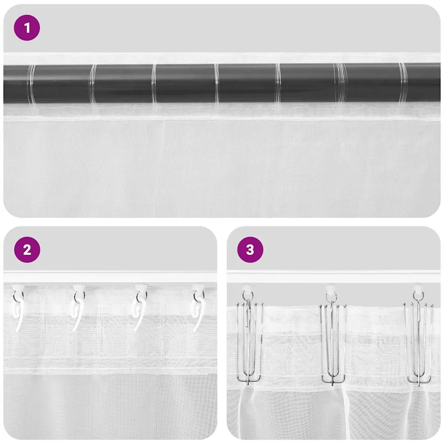 Rideaux en voile avec passants 2 pcs marron - 7