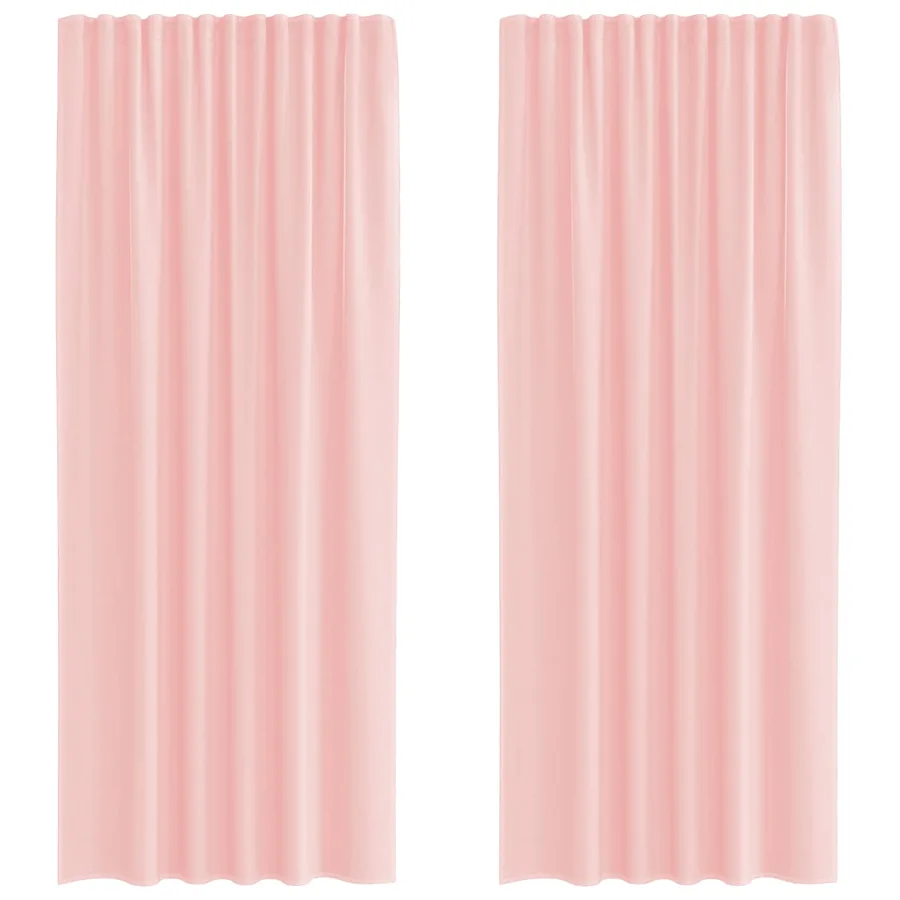 Rideaux en voile avec passe-tringles 2 pcs rose - 2
