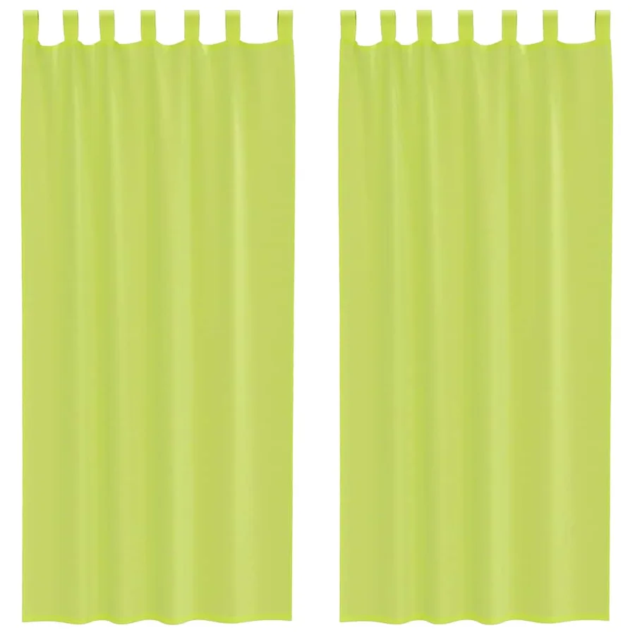Rideaux en voile avec passants 2 pcs vert pomme - 2