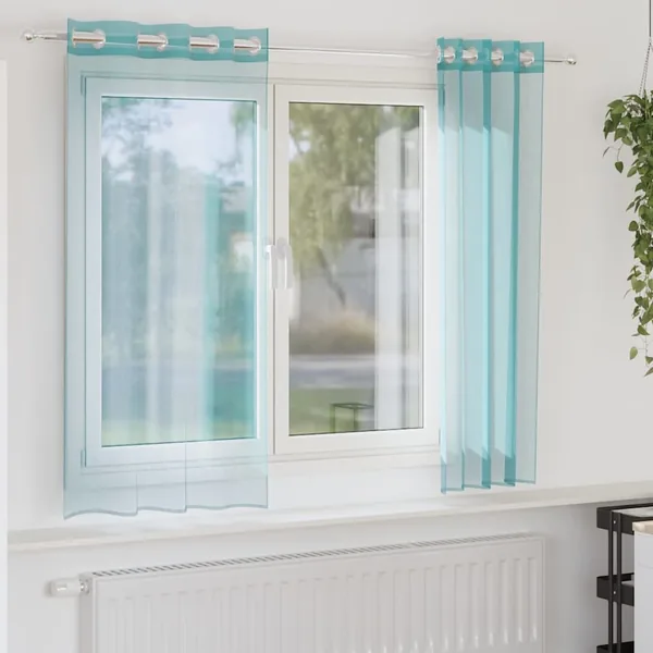 Rideaux en voile avec œillets 2 pcs turquoise