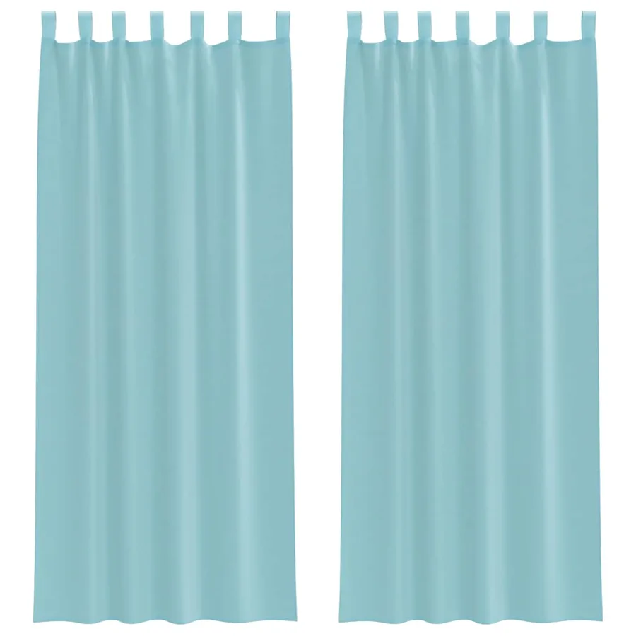 Rideaux en voile avec boucles 2 pcs turquoise 140x260 cm - 2