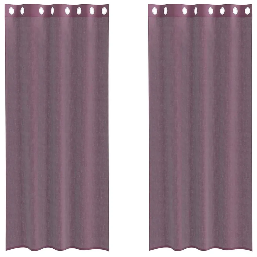 Rideaux en voile avec œillets 2 pcs violet 140x245 cm - 2