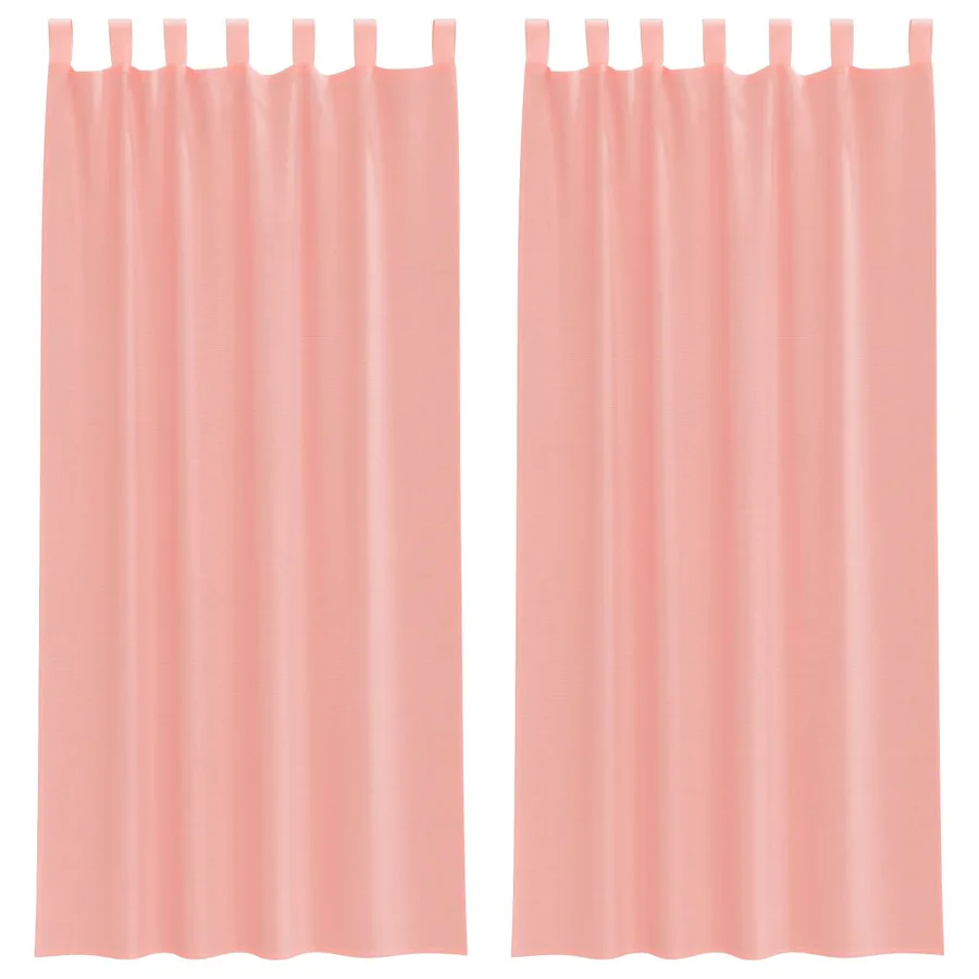 Rideaux en voile avec boucles 2 pcs rose 140x245 cm - 2