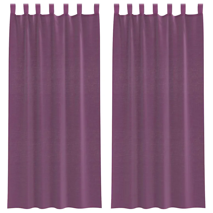 Rideaux en voile avec boucles 2 pcs violet 140x245 cm - 2