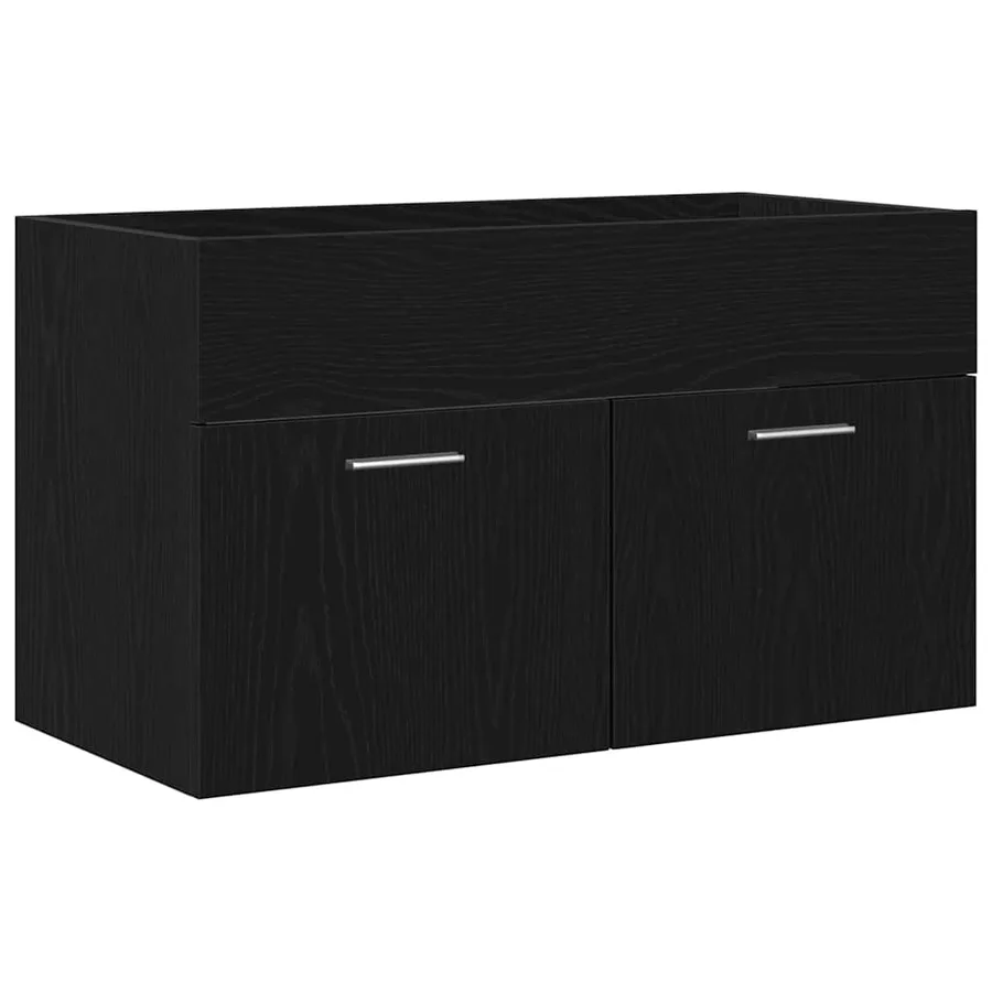 Cabinet de salle de bain Chêne noir 90 x 38,5 x 46 cm - 6