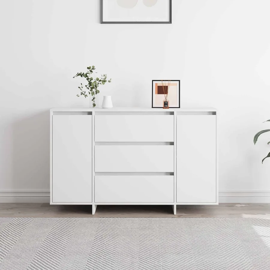 Buffet avec tiroir Blanc 120 x 41 x 75 cm Bois d'ingénierie - 4