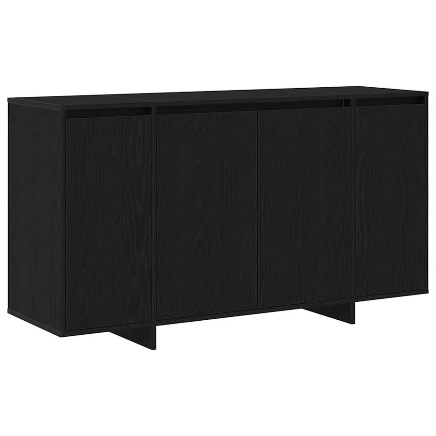 Buffet Chêne noir 135 x 41 x 75 cm Bois d'ingénierie - 2