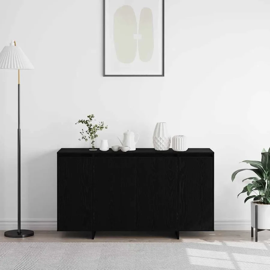 Buffet Chêne noir 135 x 41 x 75 cm Bois d'ingénierie - 4