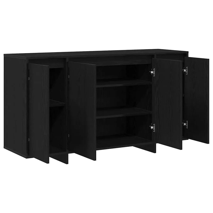Buffet Chêne noir 135 x 41 x 75 cm Bois d'ingénierie - 5
