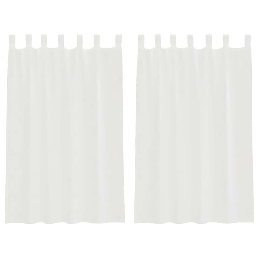 Rideaux en voile avec boucles 2 pcs blanc 140x175 cm - 2