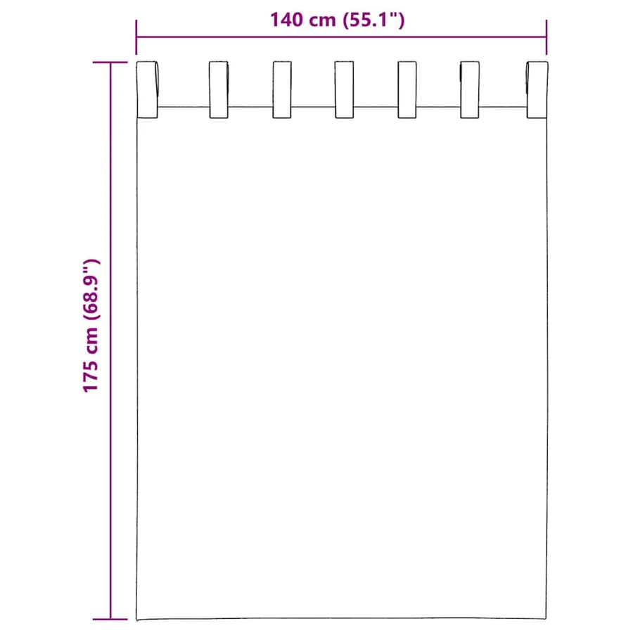 Rideaux en voile avec boucles 2 pcs blanc 140x175 cm - 8