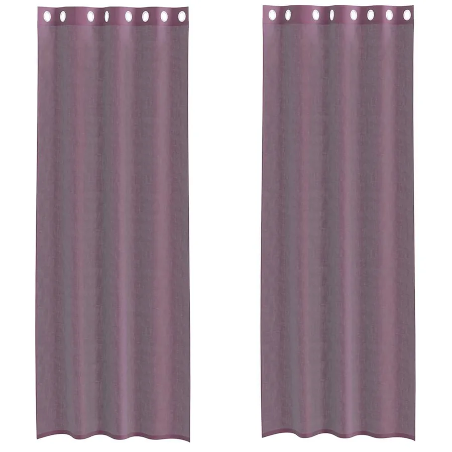 Rideaux en voile avec œillets 2 pcs violet 140x300 cm - 2