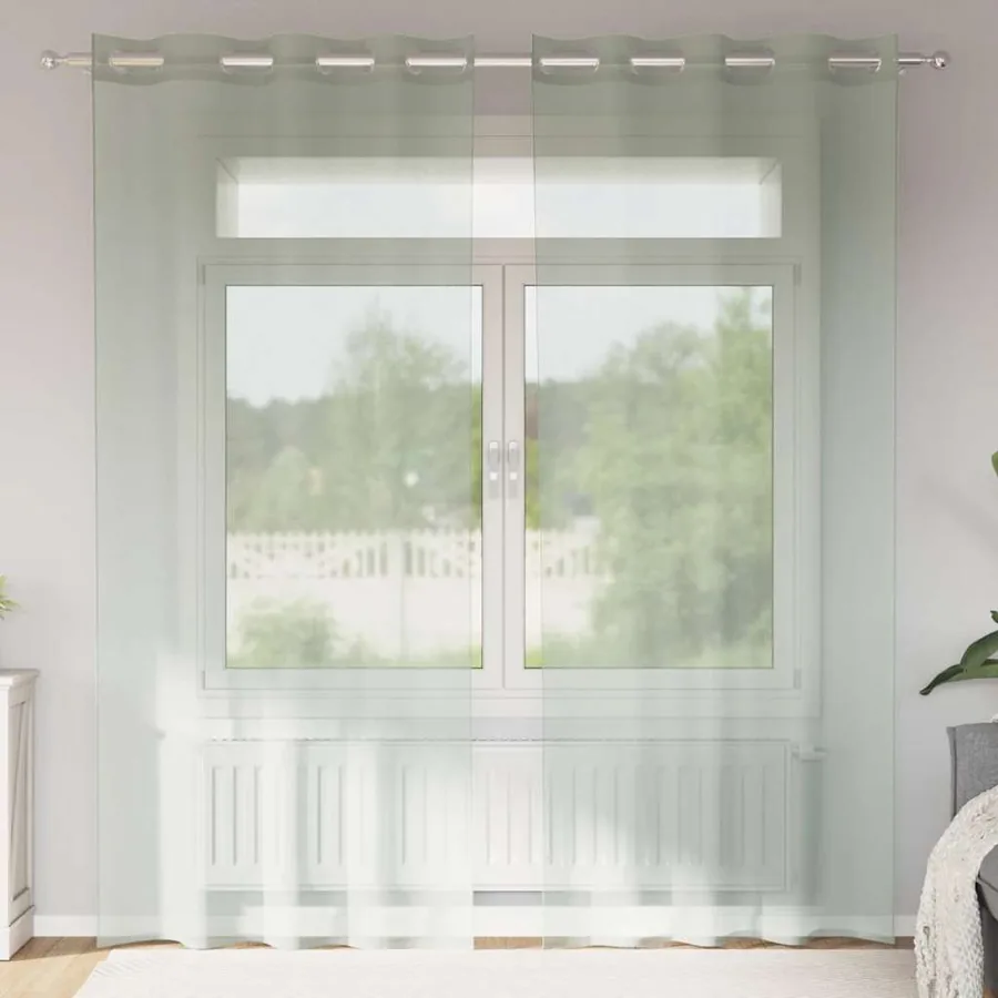 Rideaux en voile avec œillets 2 pcs gris clair 140x245 cm