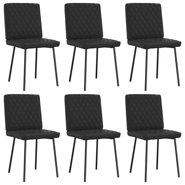 Chaises à manger lot de 6 noir similicuir