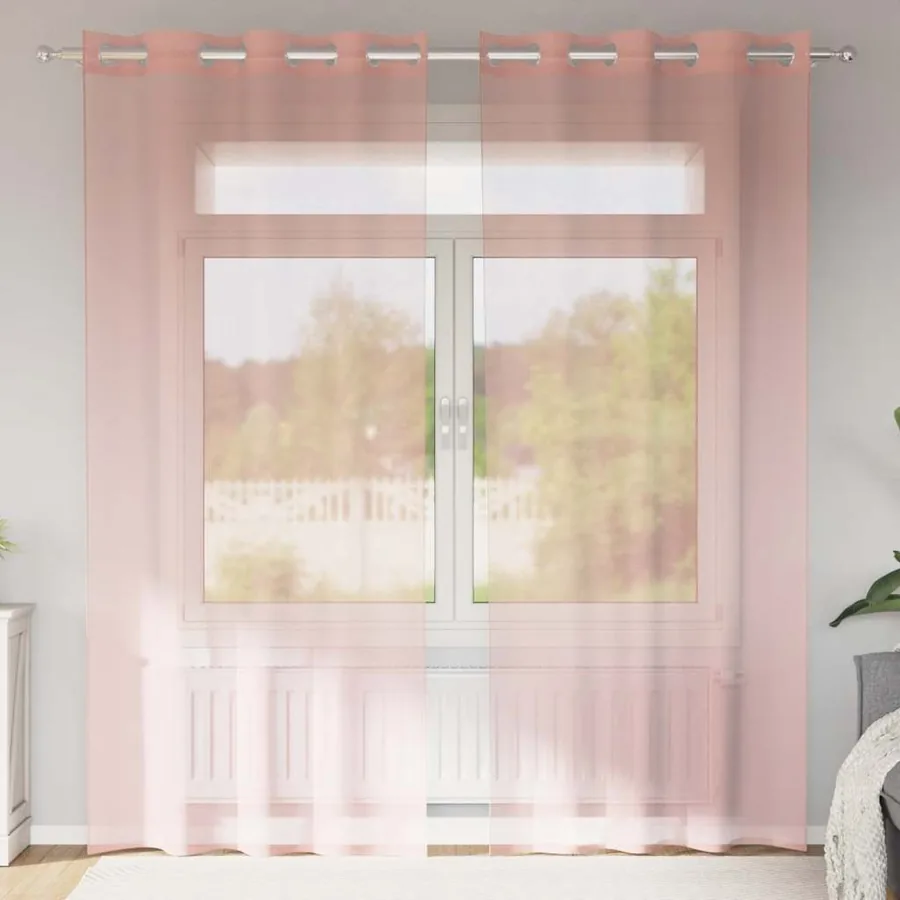 Rideaux en voile avec œillets 2 pcs rose 140x225 cm