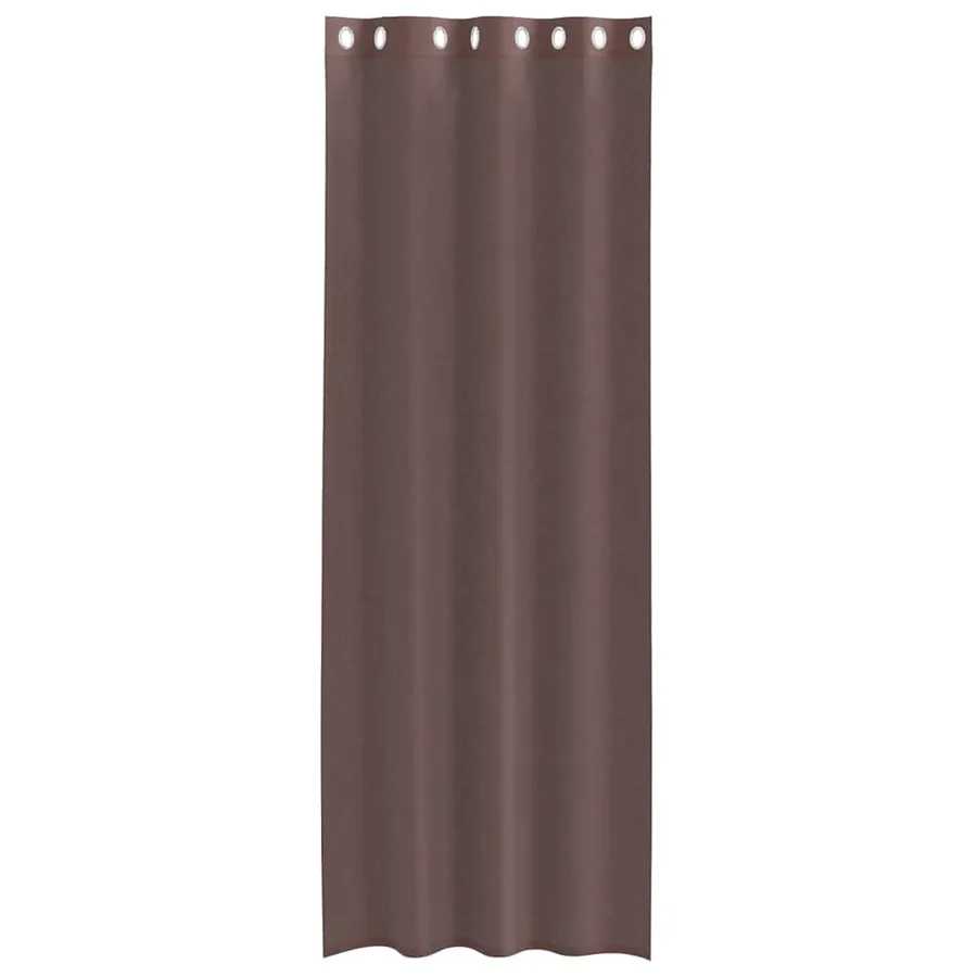 Rideaux en voile avec œillets 2 pcs marron 140x260 cm - 4