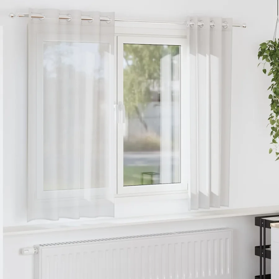 Rideaux en voile avec œillets 2 pcs blanc